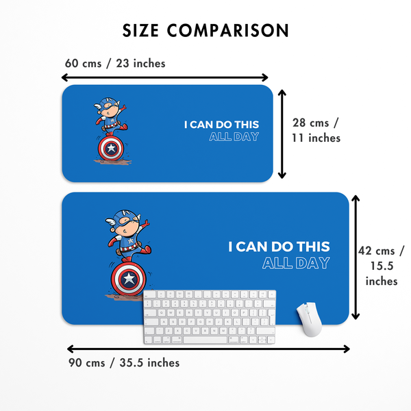 Cute Little Cap America Desk Mat | Desk Pad | Mouse Pad