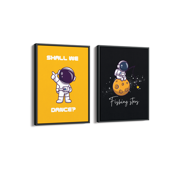 Shall we Dance & Fishing stars Set of 2 Space Art