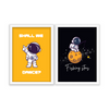 Shall we Dance & Fishing stars Set of 2 Space Art
