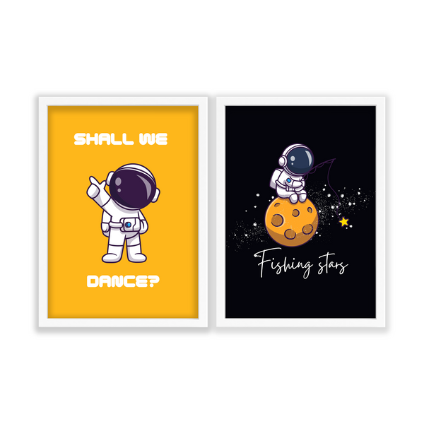 Shall we Dance & Fishing stars Set of 2 Space Art