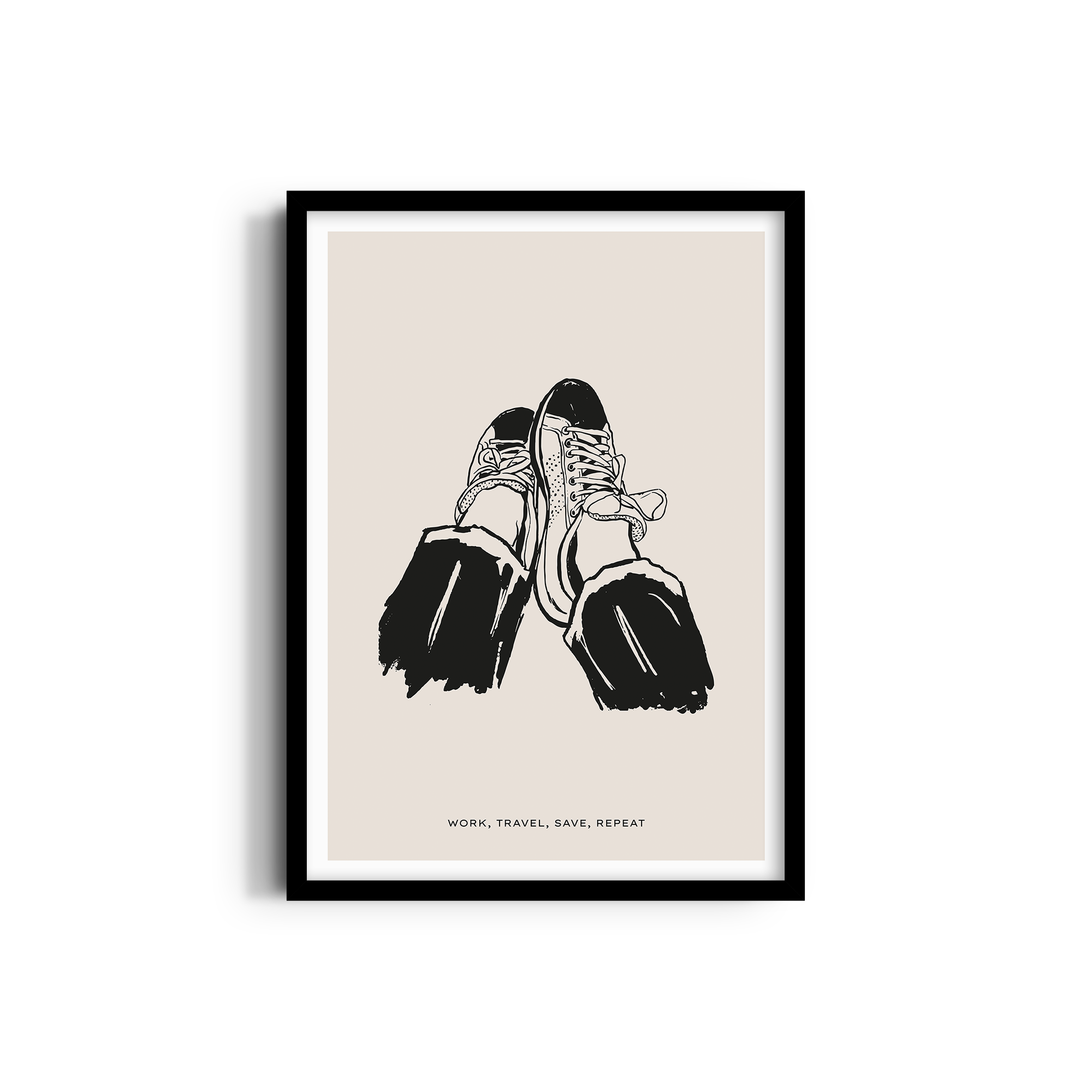 Work, Travel, Save, Repeat Travel Wall Art