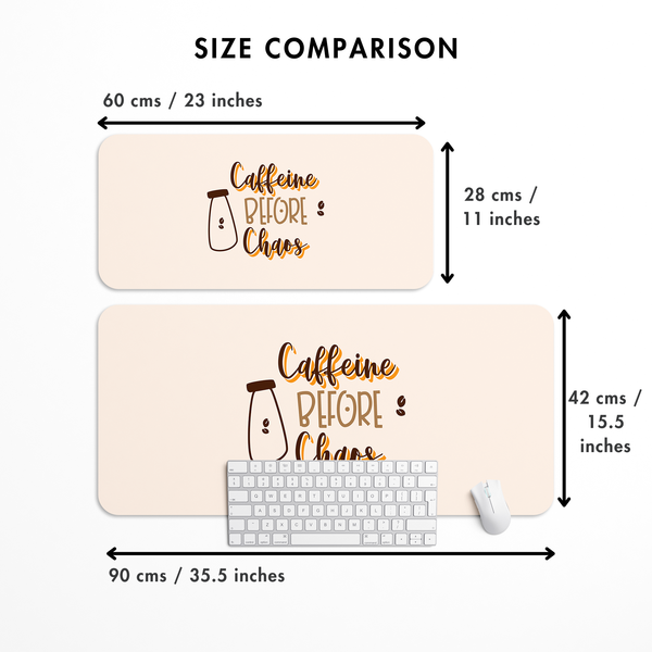 Caffeine before chaos Desk Mat | Desk Pad | Mouse Pad