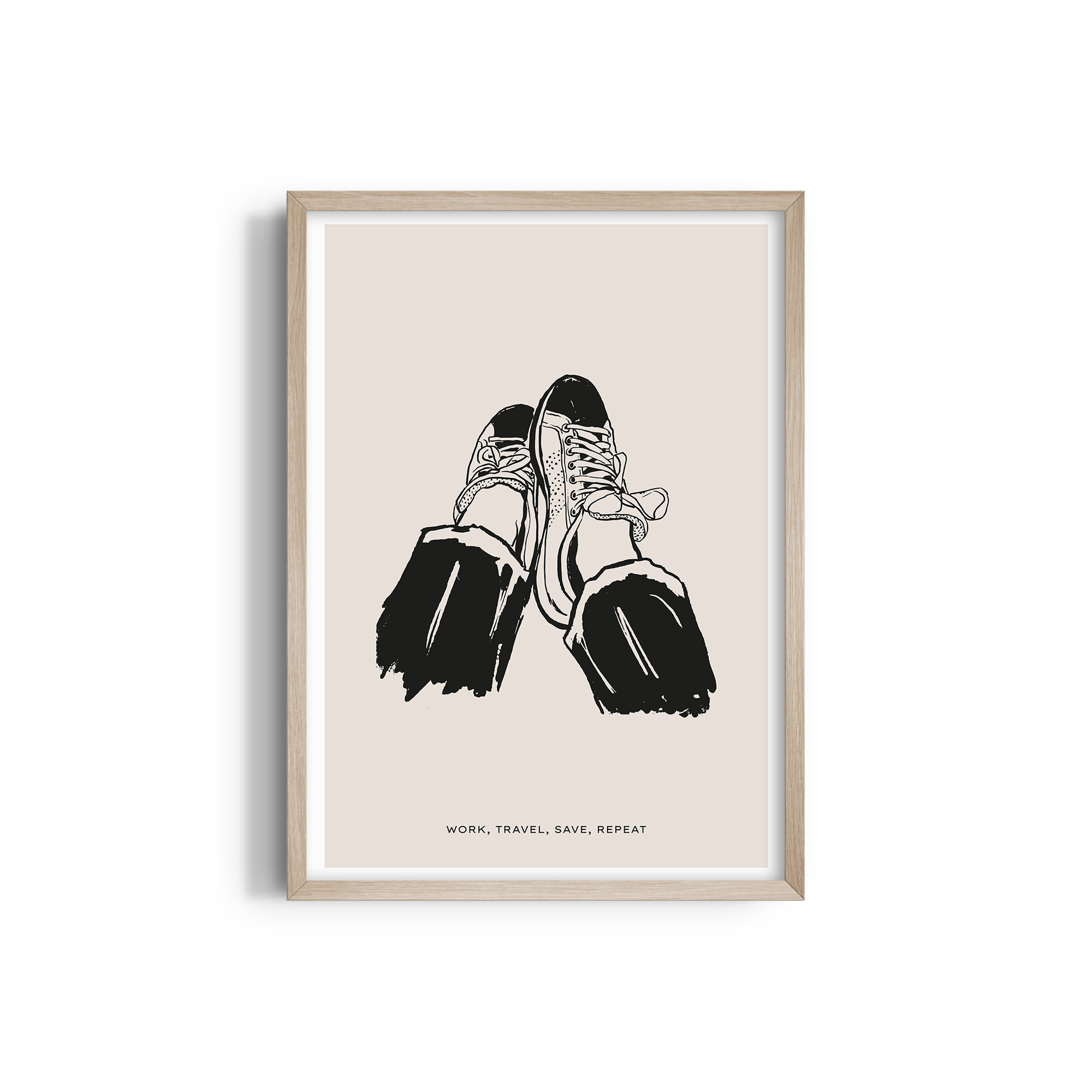 Work, Travel, Save, Repeat Travel Wall Art