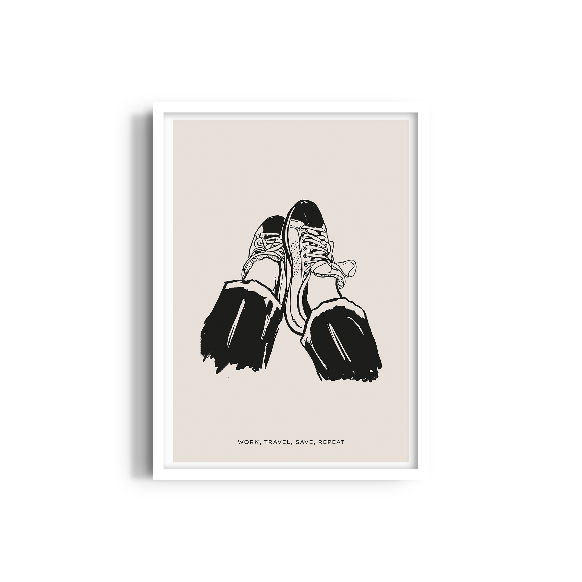 Work, Travel, Save, Repeat Travel Wall Art