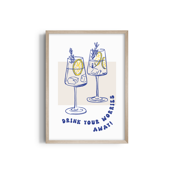 Drink your Worries Away Cravings Wall Art