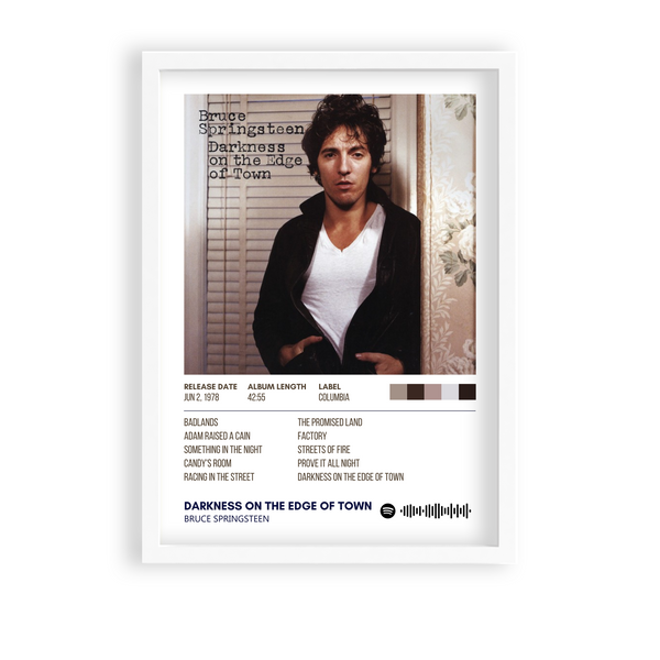 Darkness on the edge of town by Bruce Springsteen Album Poster
