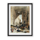 Bazaar of the silk mercers, Cairo illustration by David Roberts (1796–1864) Landscape Art