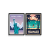 New York & Hawaii Set of 2 Travel Art