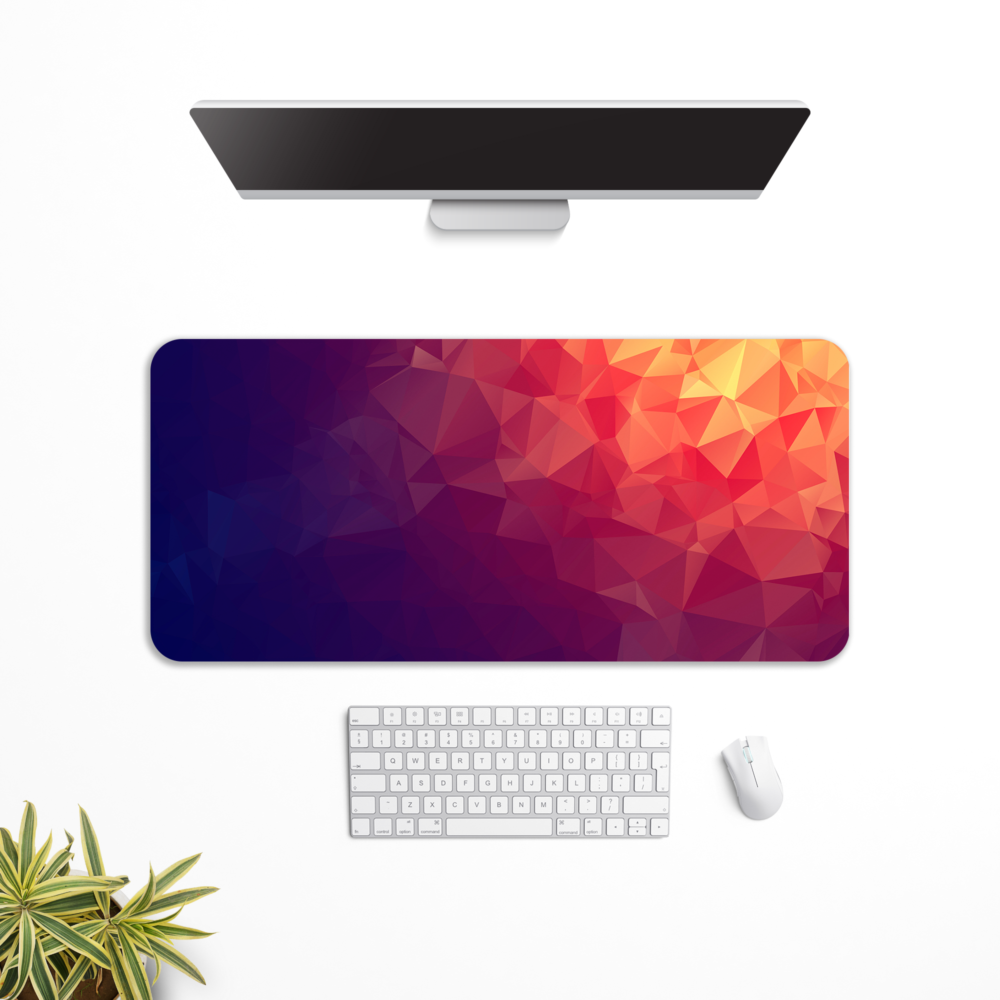Red - Yellow Abstract Pattern Desk Mat | Desk Pad | Mouse Pad