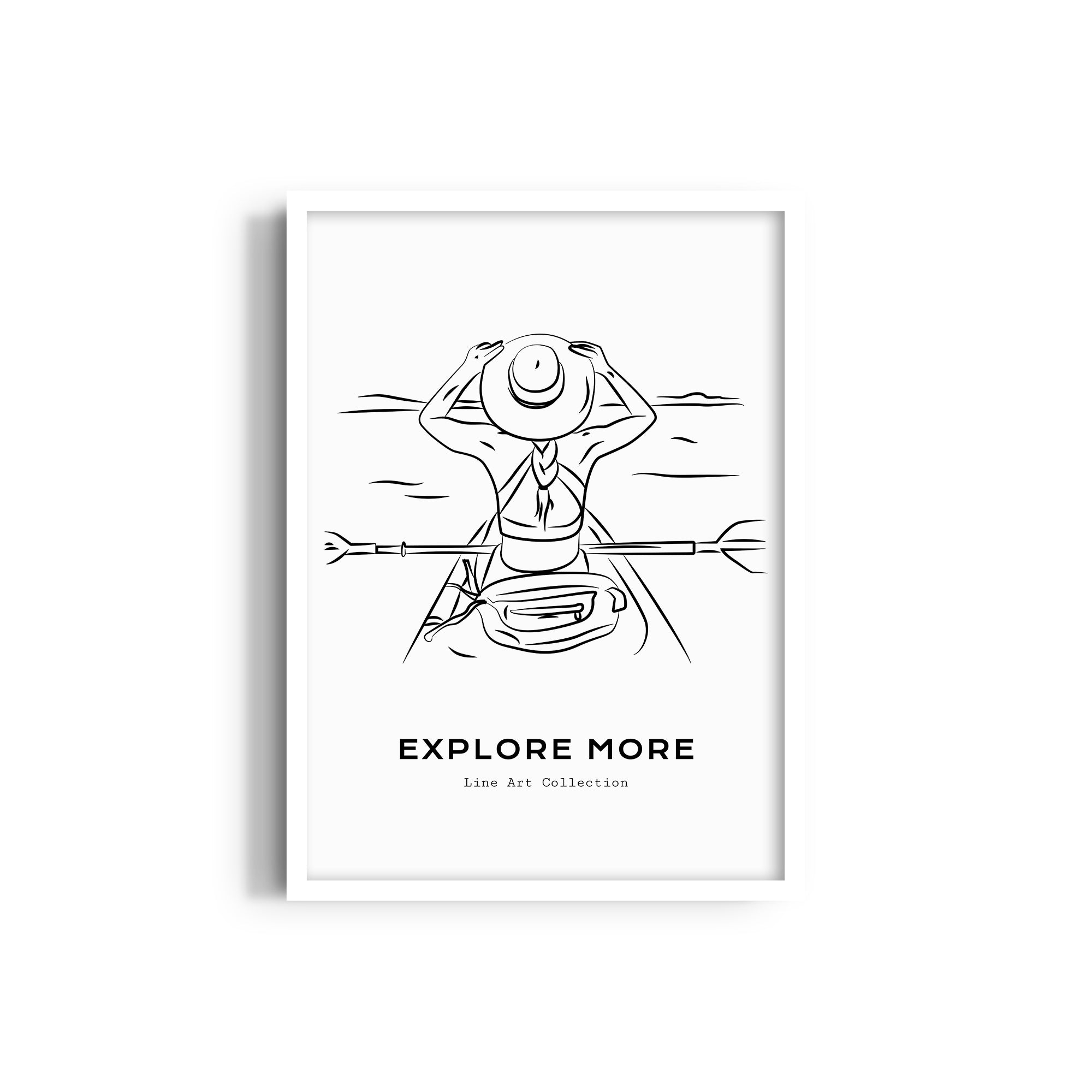 Kayaking Modern Line Wall Art