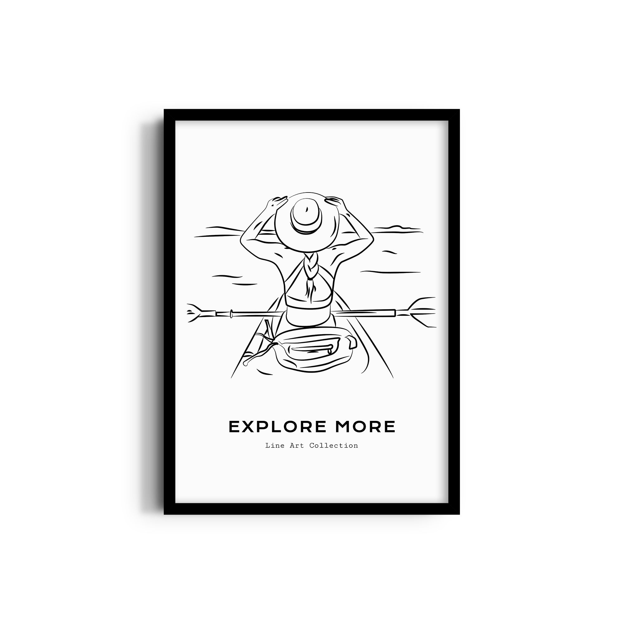 Kayaking Modern Line Wall Art