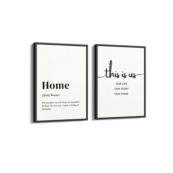 Home & This is us Set of 2 Quotes Art