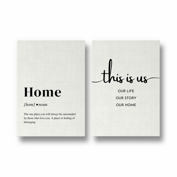 Home & This is us Set of 2 Quotes Art