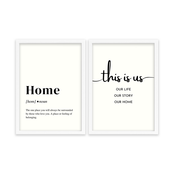 Home & This is us Set of 2 Quotes Art