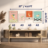 Set of 4 Drinks Kitchen / Bar Wall Art