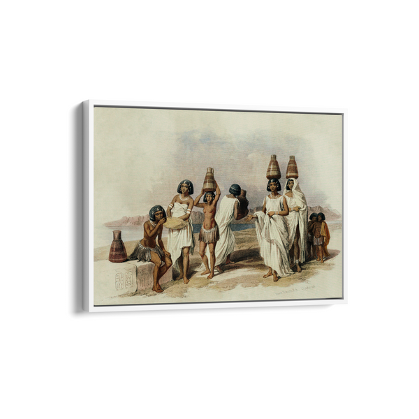 Nubian women at Kortie on the Nile illustration by David Roberts (1796–1864) Landscape Art