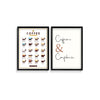Coffee Guide & Caffeine and confidence Set of 2 coffee Posters
