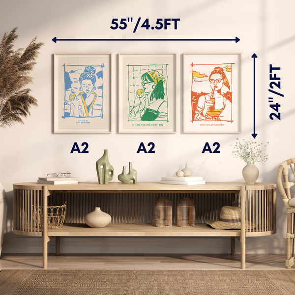 Set of 3 Women enjoying Summer Wall Art