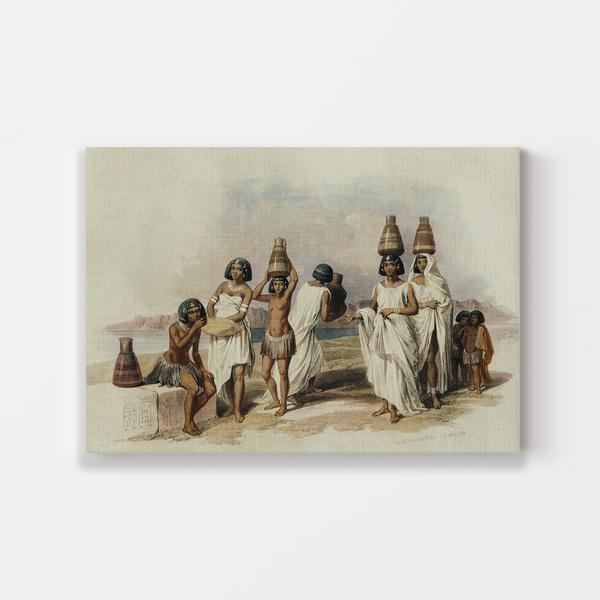 Nubian women at Kortie on the Nile illustration by David Roberts (1796–1864) Landscape Art