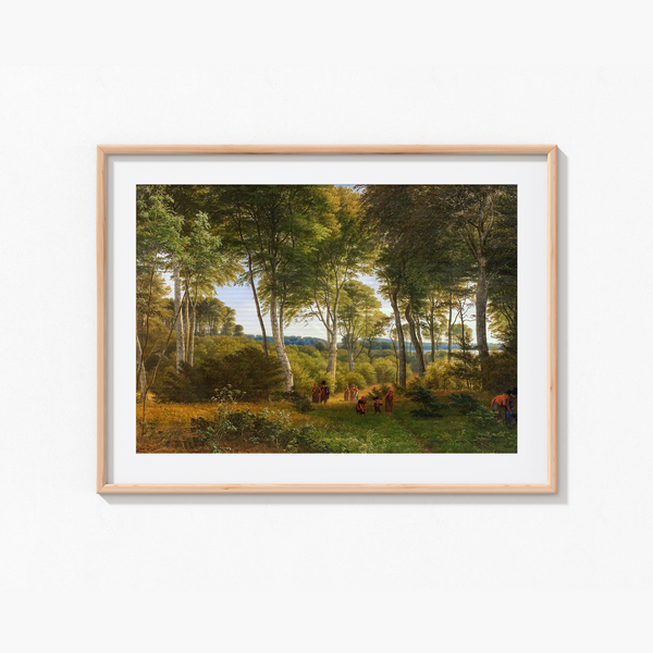 Part of Delhoved Forest by Skarre Sø.Afternoon lighting by P. C. Skovgaard Landscape Art