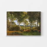 Part of Delhoved Forest by Skarre Sø.Afternoon lighting by P. C. Skovgaard Landscape Art