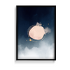 Blue Nebula Abstract Modern Wall Art
