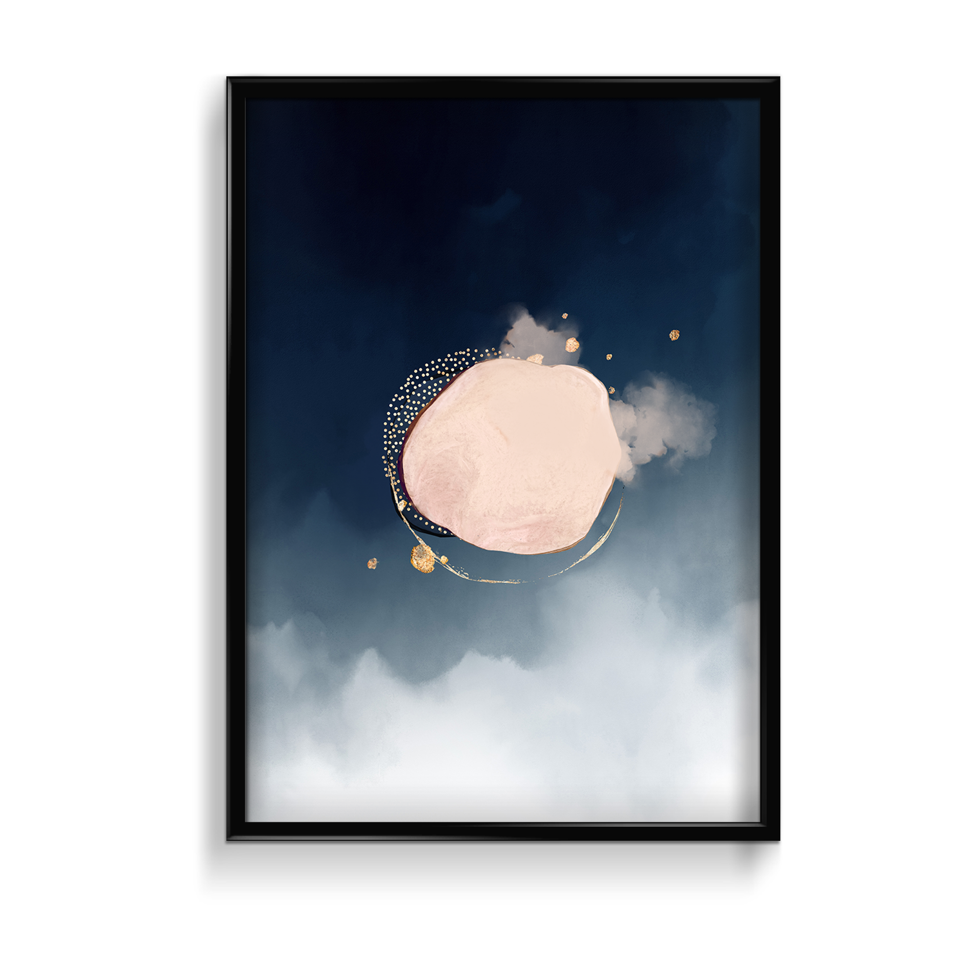 Blue Nebula Abstract Modern Wall Art