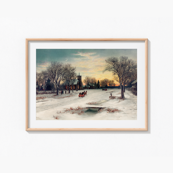 Christmas Eve (1885) by W. C. Bauer Wall Art