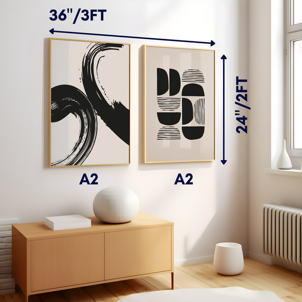 Set of 2 Dark Abstract Wall Art