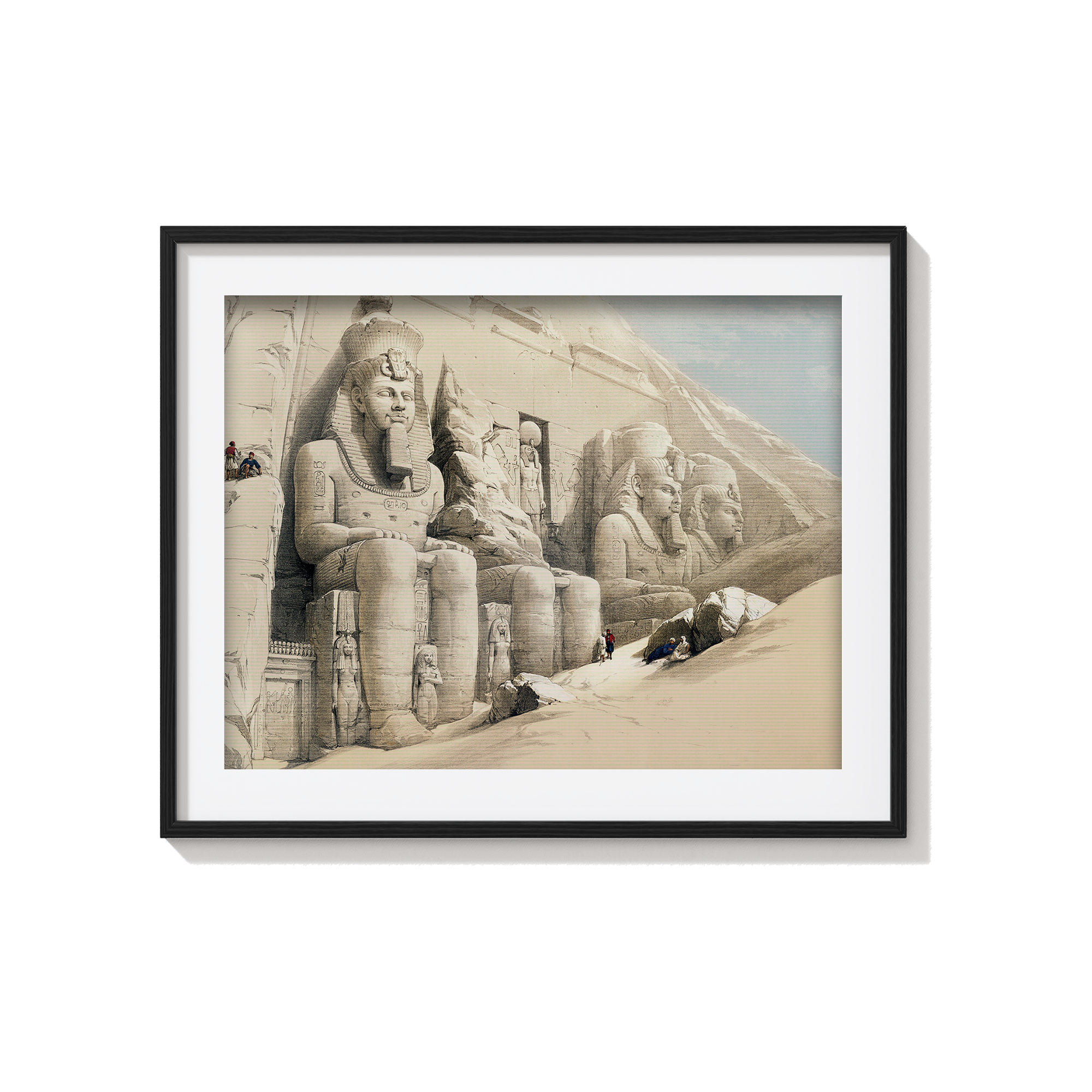 The Great Temple of Aboo Simble Nubia illustration by David Roberts (1796–1864) Landscape Art