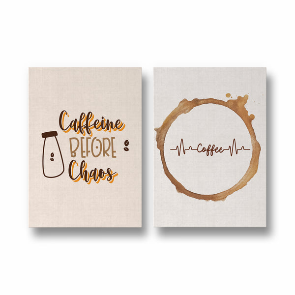 Caffeine before chaos and coffee stains Set of 2 coffee Posters