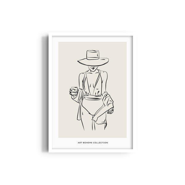 A girl with class Modern Line Wall Art