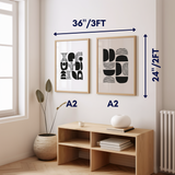 Set of 2 Dark Abstract Wall Art