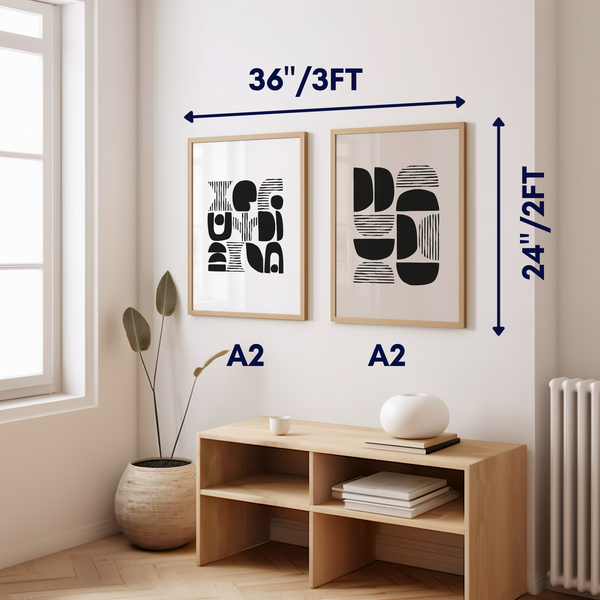 Set of 2 Dark Abstract Wall Art