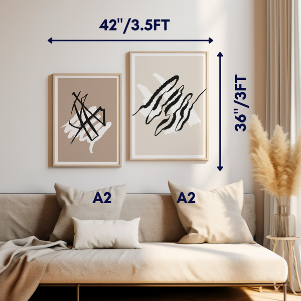 Set of 2 Light Abstract Wall Art