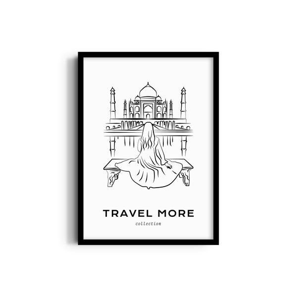 Taj Mahal Modern Line Wall Art