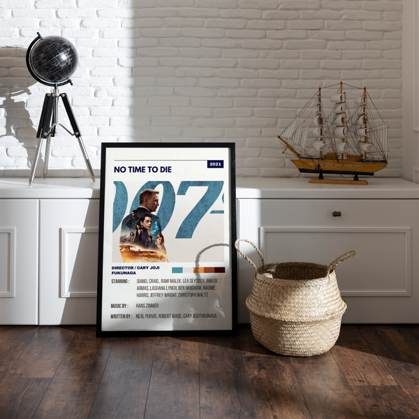 No time to die James Bond Retro Wall Art