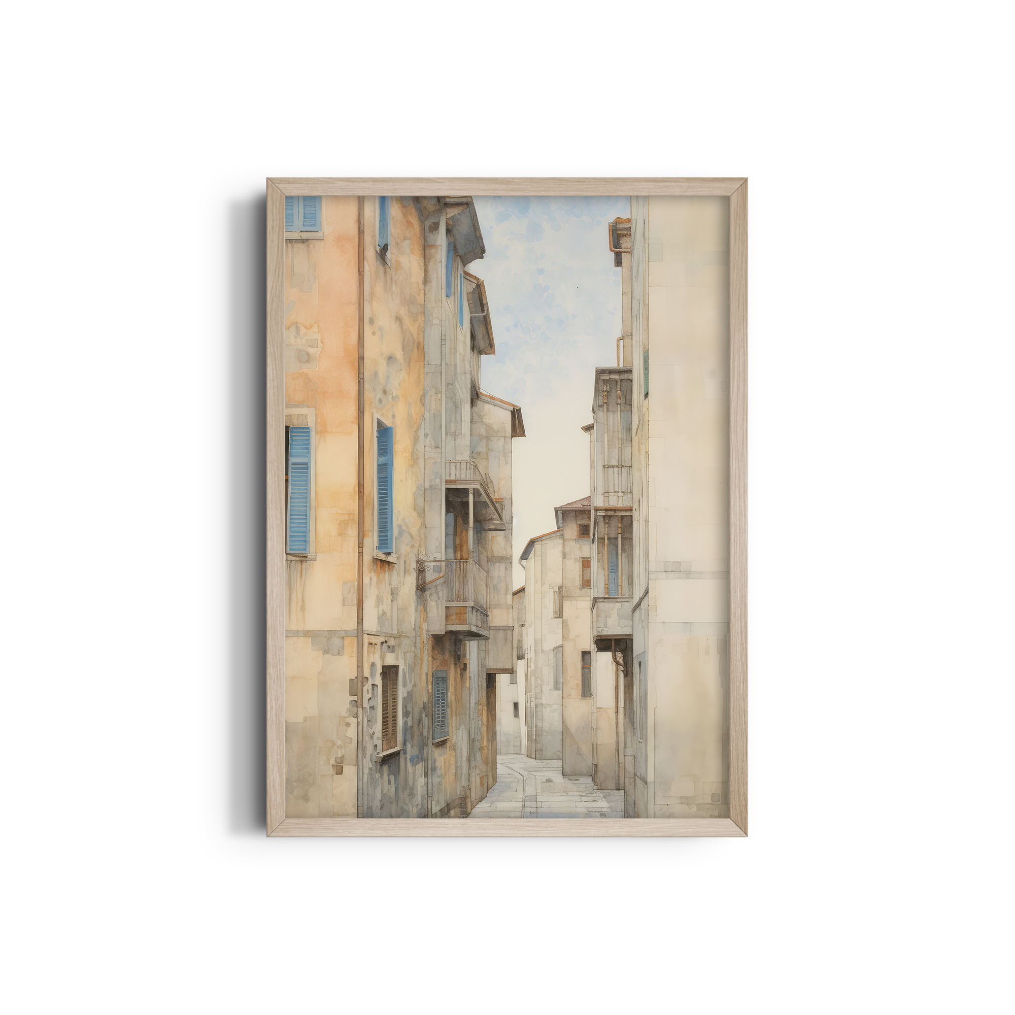 Charming Cobblestone Alley Wall Art