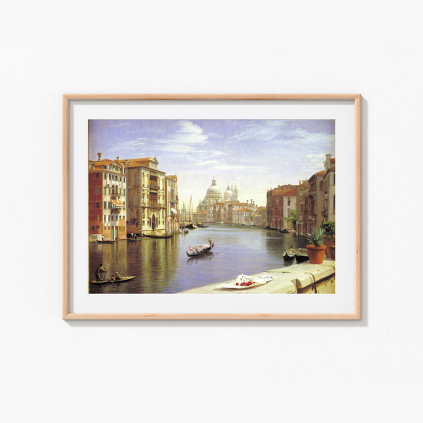 View of the Grand Canal, Venice.In the Background S. Maria della Salute by P. C. Skovgaard Landscape Art