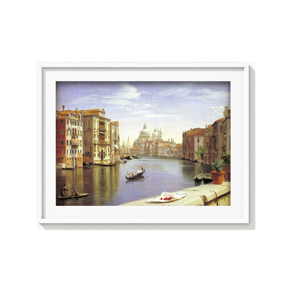 View of the Grand Canal, Venice.In the Background S. Maria della Salute by P. C. Skovgaard Landscape Art