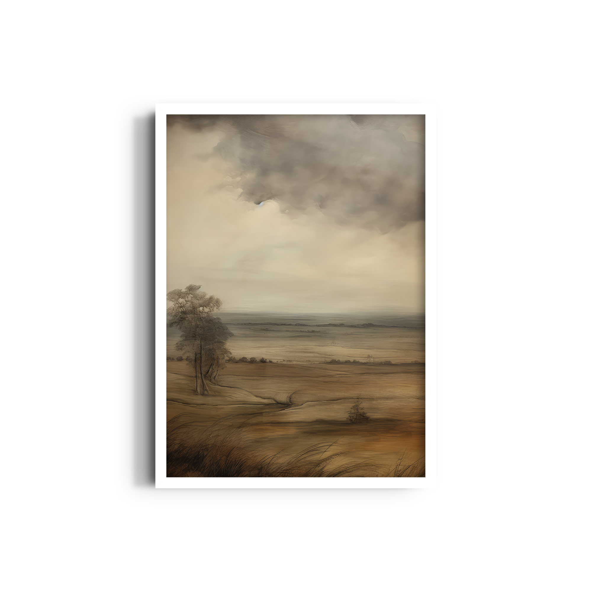 A Tree's Stoic Dance with the Wind Wall Art