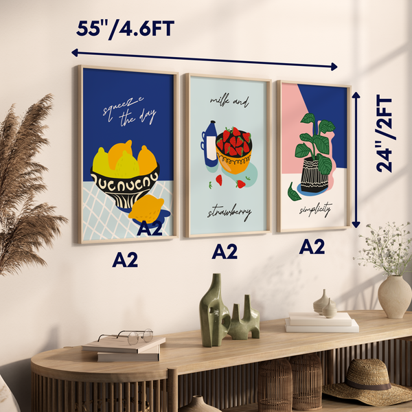 Set of 3 Kitchen Set Wall Art