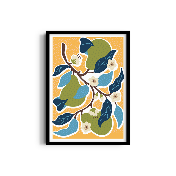 Luminous Pear Elegance Aesthetic Wall Art