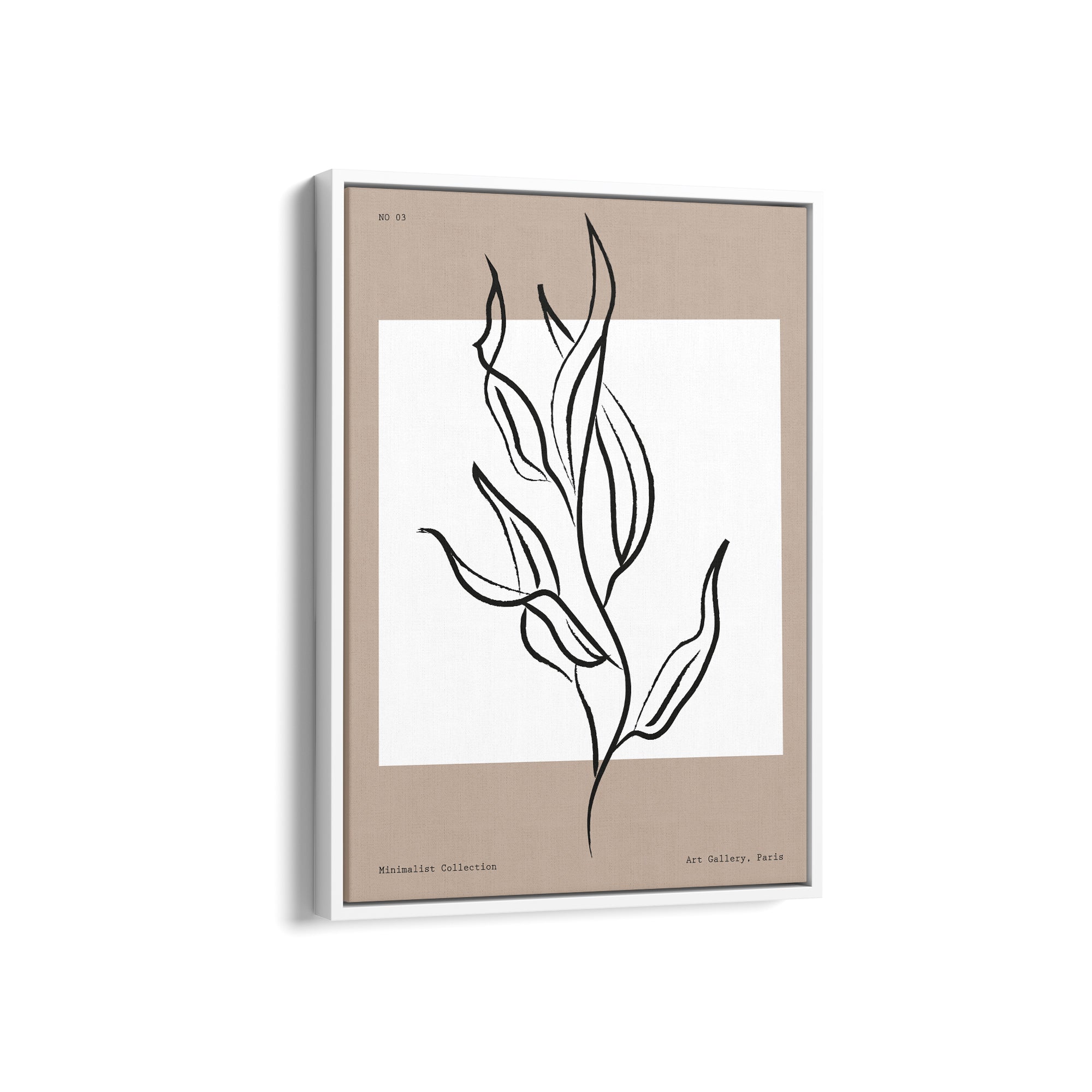 White Leaves Boho Modern Wall Art