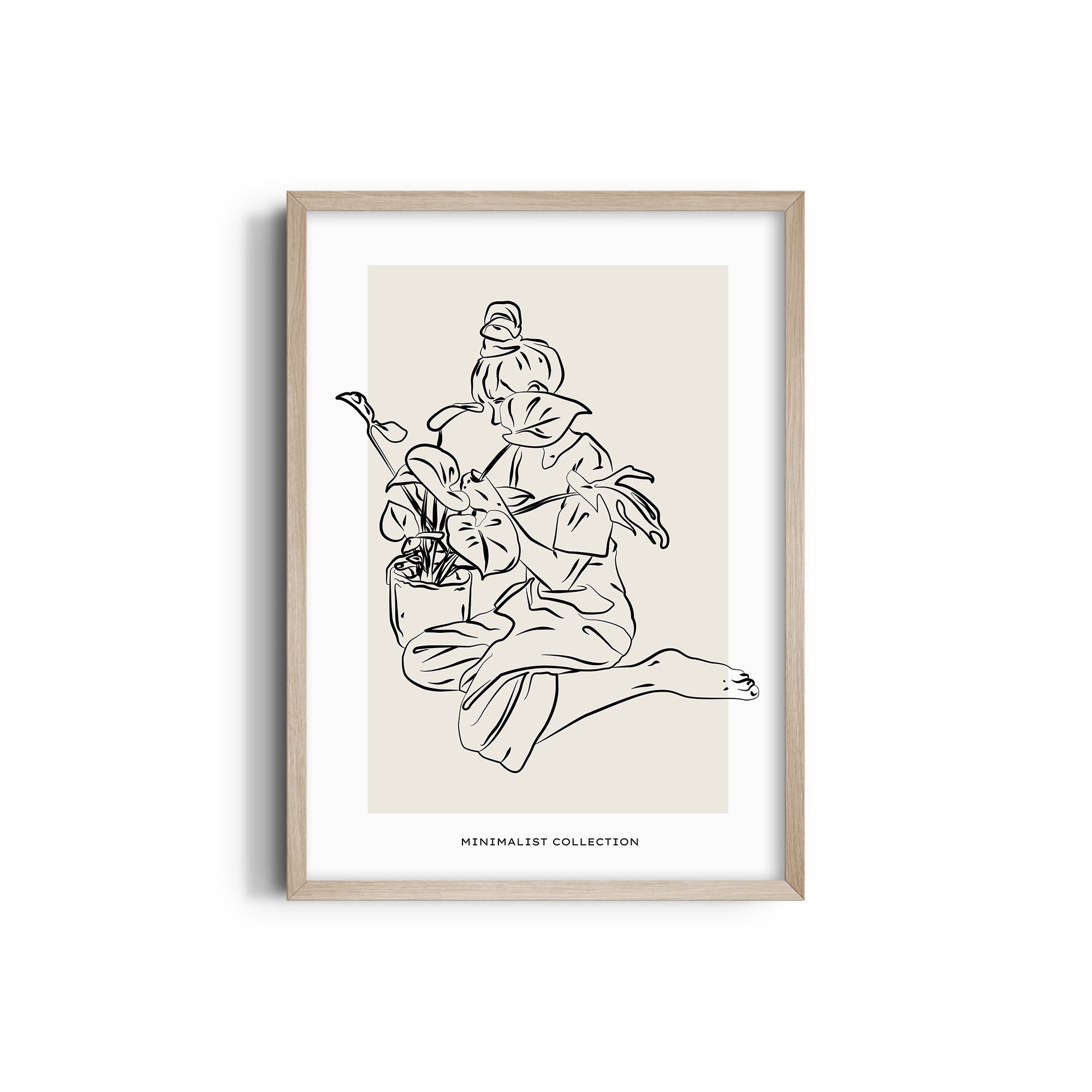 Peace in Plants Line Wall Art