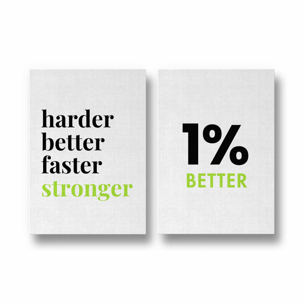 Harder better and 1 percent better Set of 2 Gym Posters