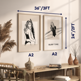 Set of 2 Surf Women Wall Art