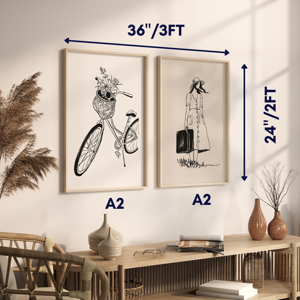 Set of 2 Travel Women Wall Art