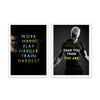 Work hard play harder and stronger than you think Set of 2 Gym Posters