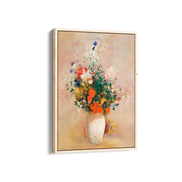 Vase of Flowers (Pink Background) (1906) by Odilon Redon Botanical Wall Art